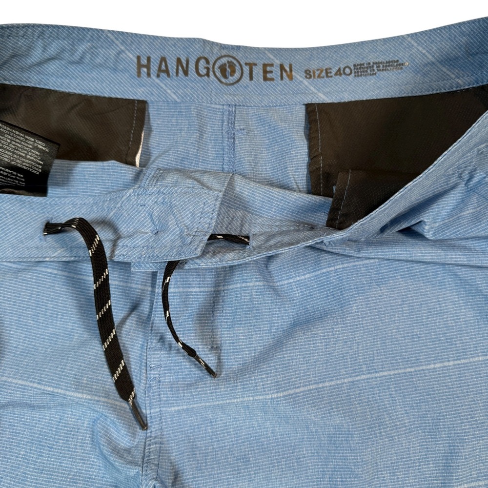 Hang Ten Men's 40 Blue Hybrid Board Shorts Quick‎ Dry Coastal Minimalist - Picture 3 of 9